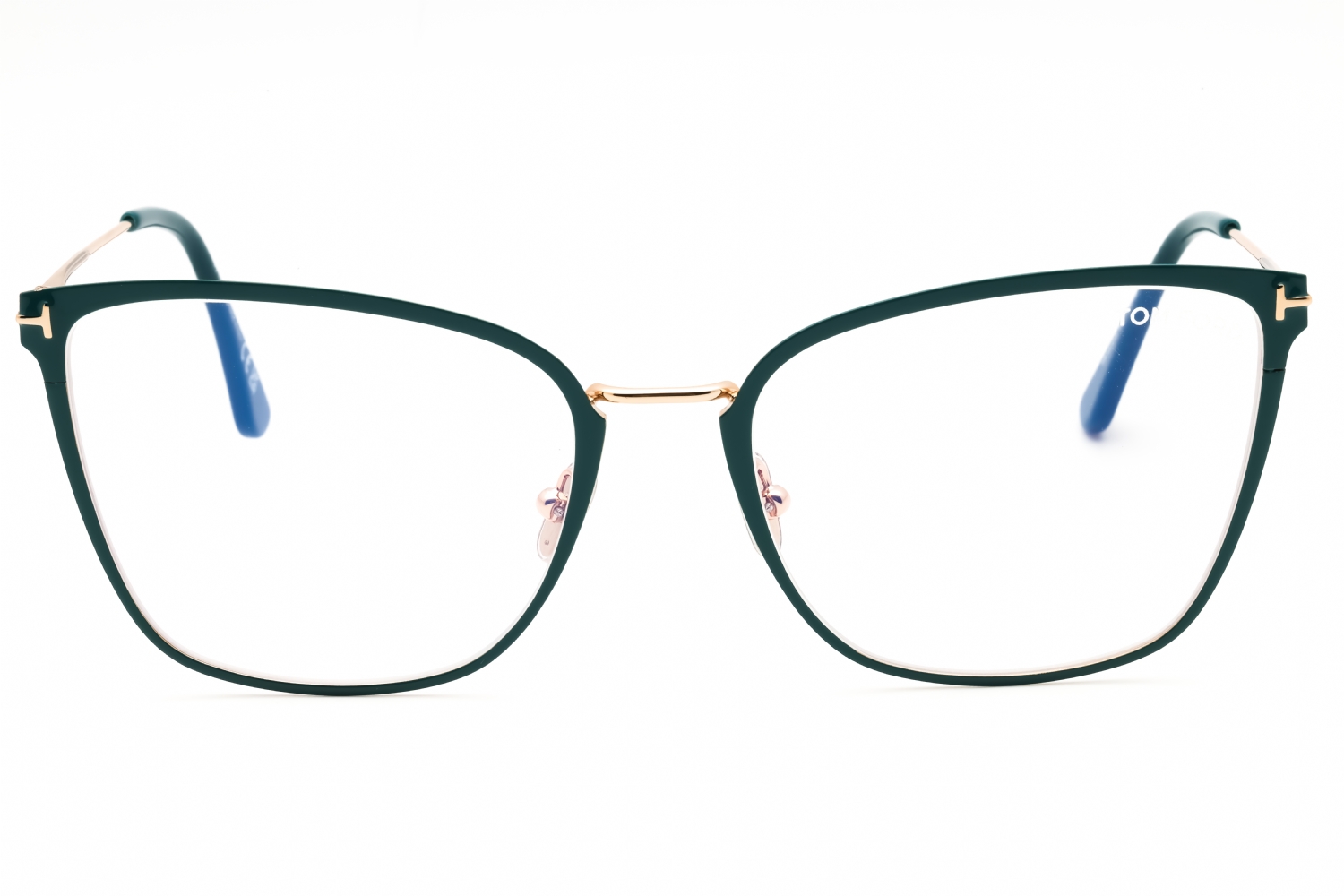 Tom Ford FT5839-B - Shiny Turquoise/clear, Metal, Rectangle frame