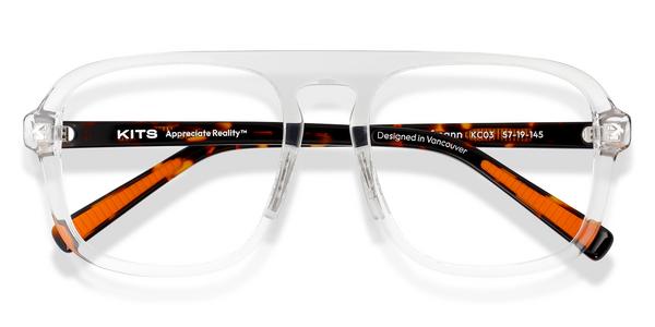 KITS Kaufmann Sport - Clear Front / Dark Havana Temples, Acetate, Aviator frame
