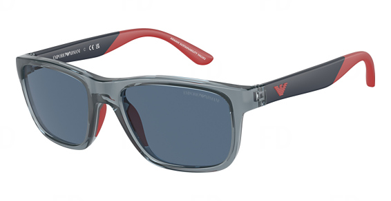 EMPORIO ARMANI KIDS EK4002F - Shiny Transparent Blue, Acetate, Rectangle frame