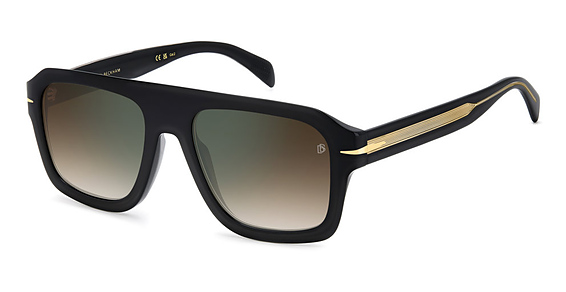 David Beckham DB 7127/S - Blk Gold B, Plastic, Rectangle frame