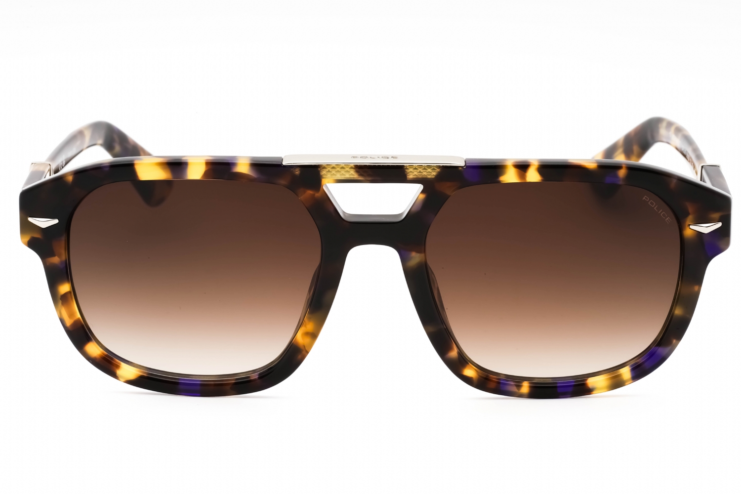 Police SPLL19M - Shiny Havana, Acetate, Rectangle frame