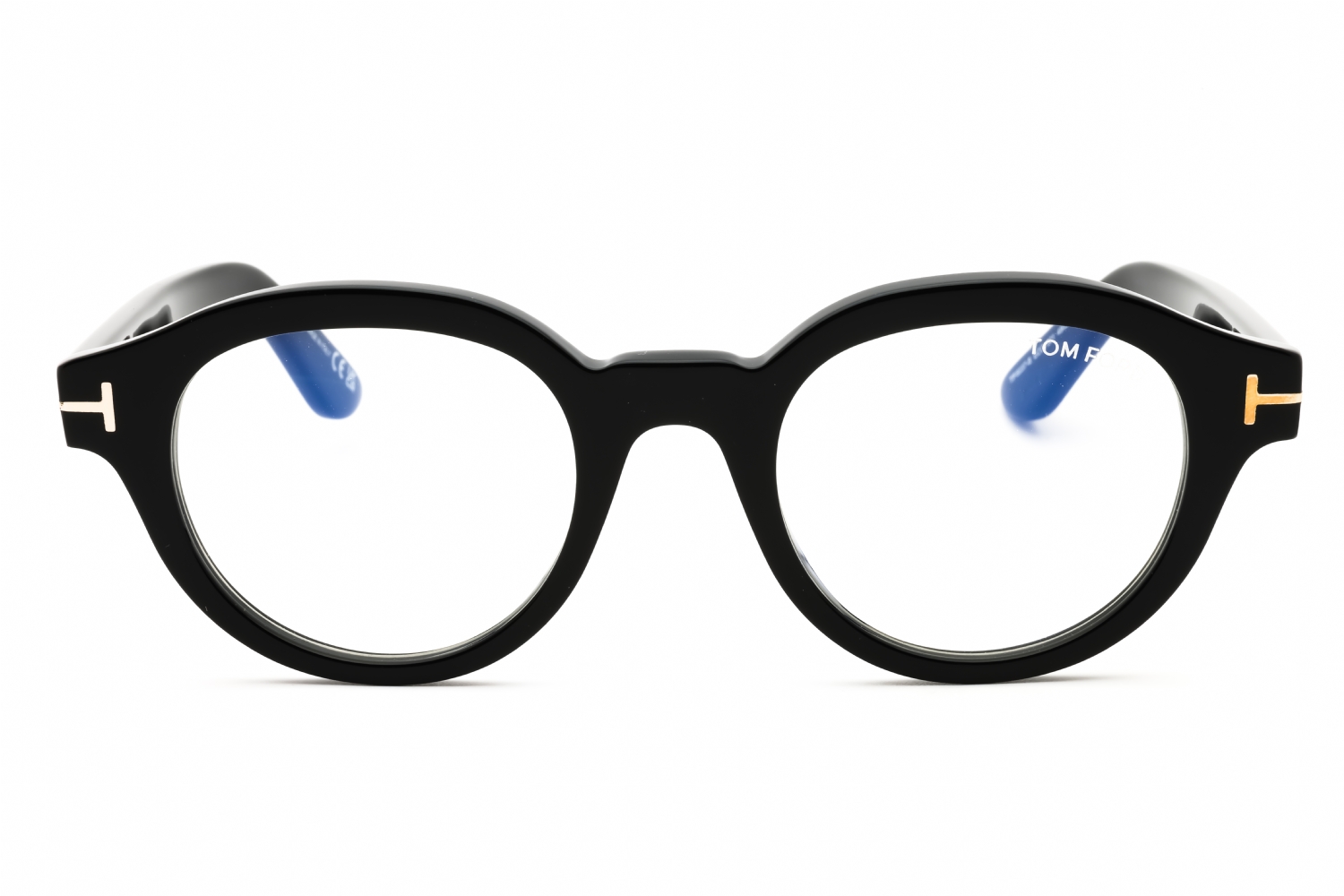 Tom Ford FT6037-B - Shiny Black/clear, Acetate, Round frame