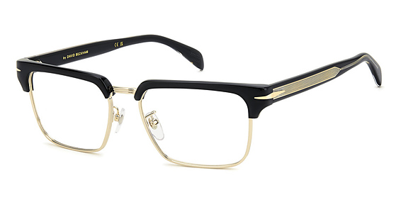 David Beckham DB 7112/US - Black Gold, Stainless Steel, Mixed Shapes frame