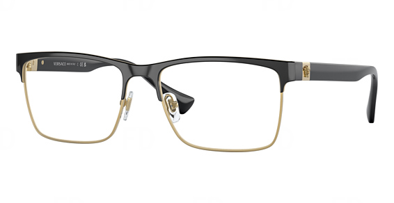 Versace VE1285 - Black, Metal, Rectangle frame