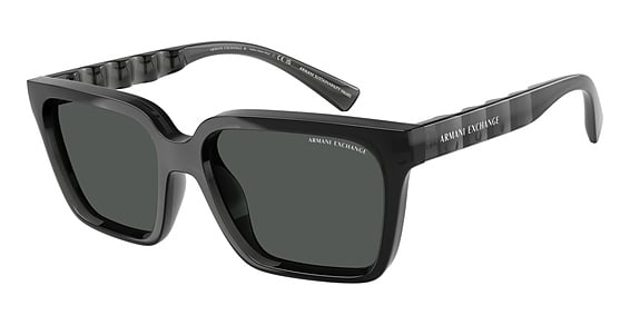 Armani Exchange AX4147SF - Shiny Transparent Grey, Plastic, Rectangle frame