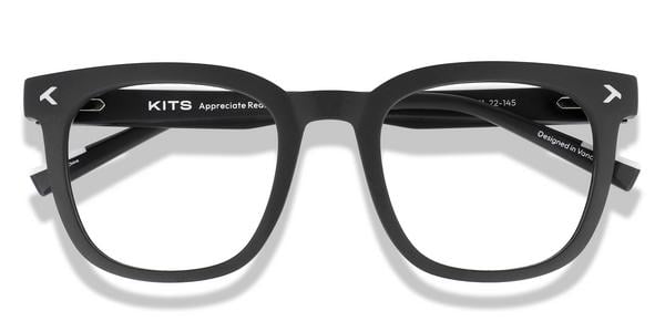 KITS Avis - Matte Opaque Black, Acetate, Rectangle frame