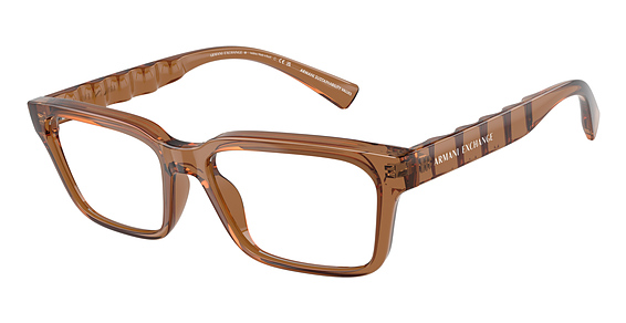 Armani Exchange AX3116 - Shiny Transparent Brown, Acetate, Rectangle frame