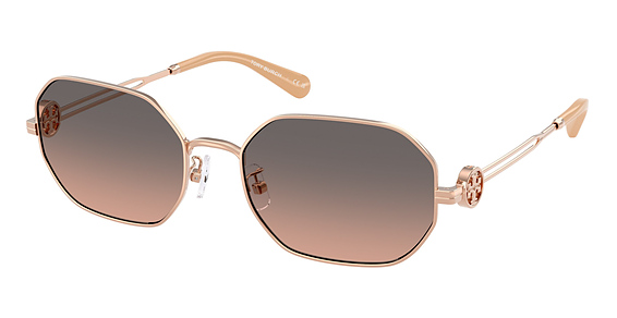 Tory Burch TY6113 - Shiny Light Rose Gold, Metal, Geometric frame