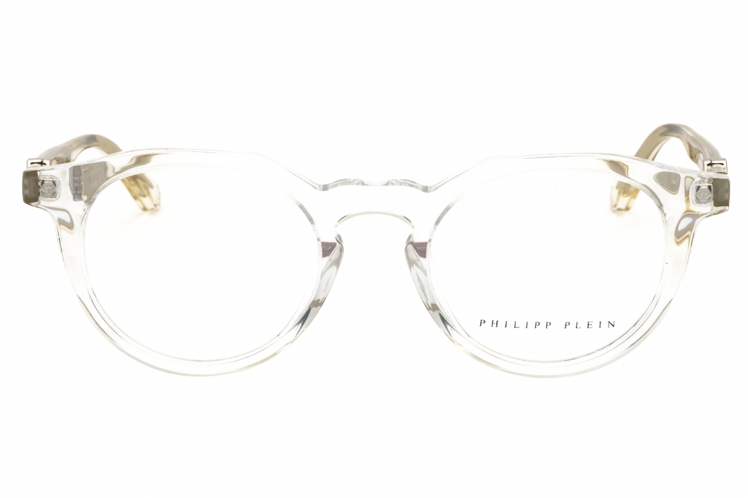 Philipp Plein VPP060M - Shiny Transparent Grey, Acetate, Round frame