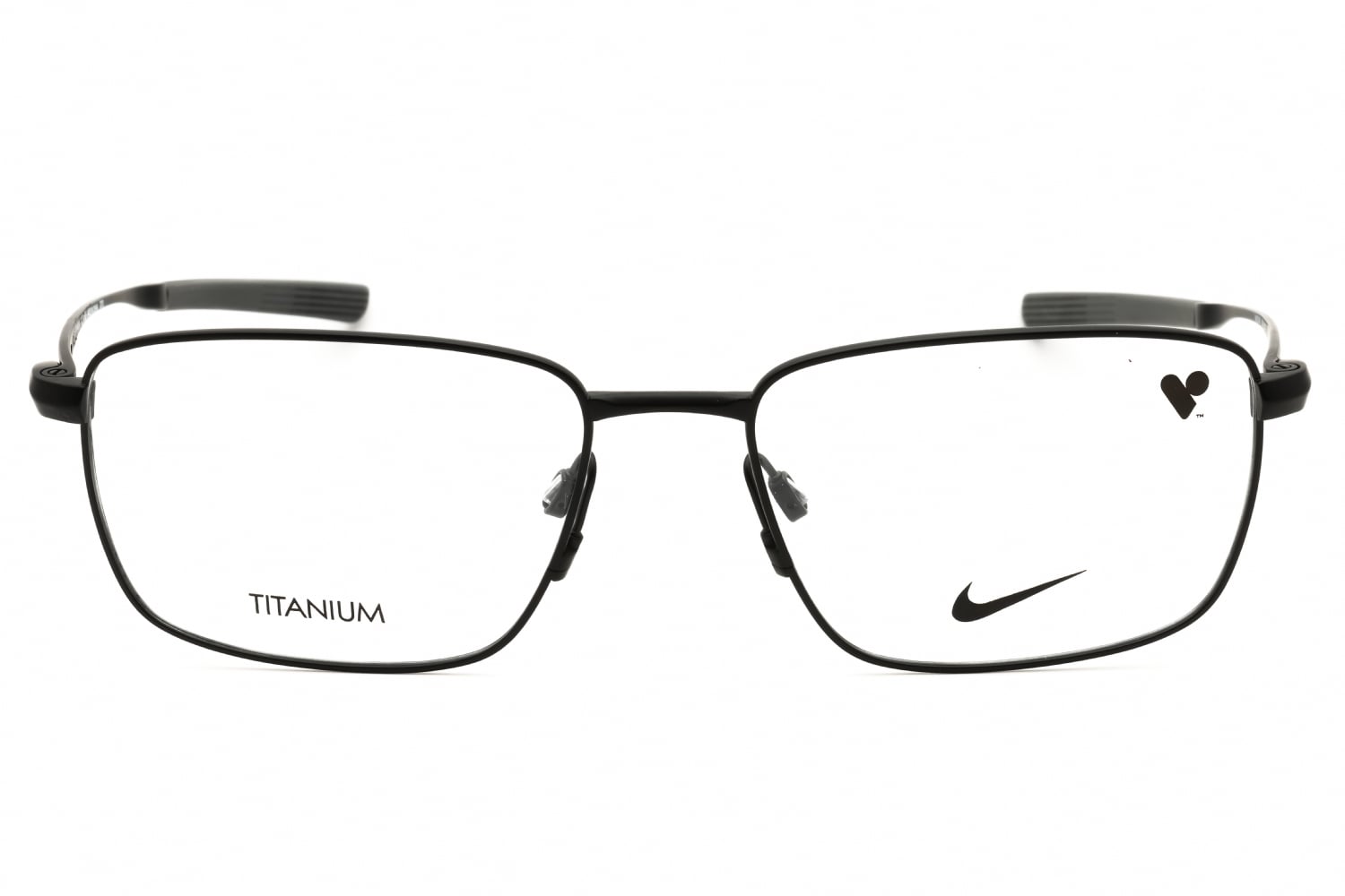 Nike NIKE 6046 - Satin Black, Titanium, Rectangle frame