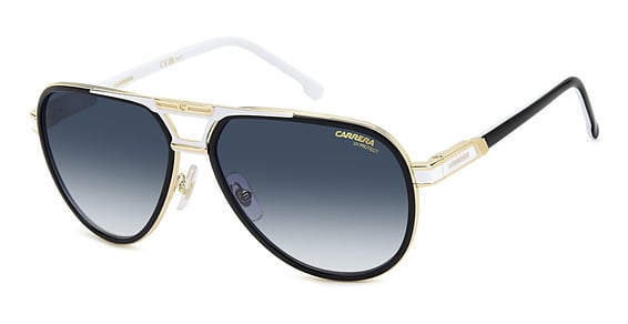 Carrera CA 1076/S/US - 80s08 Black Whte, Stainless Steel, Aviator frame