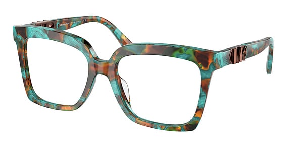 Michael Kors MK4119U NASSAU - Teal Graphic Tortoise, Plastic, Rectangle frame