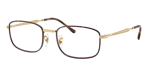 Ray-Ban RX6533 - Havana On Arista, Metal, Rectangle frame