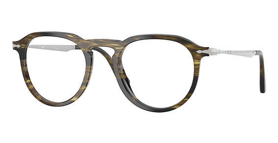 Persol PO3387V PIER - Striped Black And Olive, Plastic, Round frame