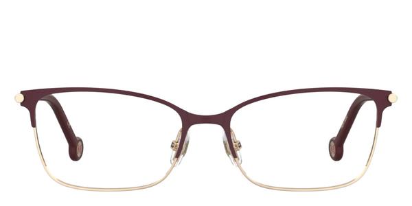 Carolina Herrera Her 0200 - Gold Burgundy, Metal, Rectangle frame