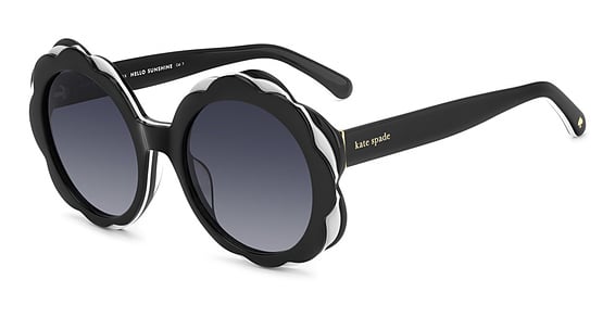 Kate Spade KS Vivi 2/G/S - P569o Bkwhte Bk, Plastic, Round frame