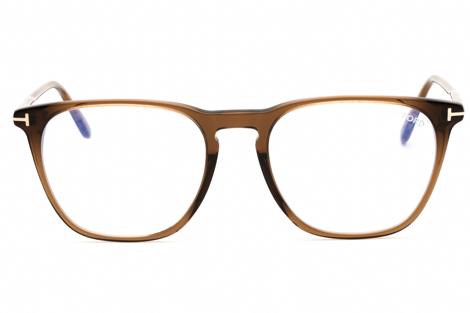 Tom Ford FT5937-B - Shiny Dark Brown/clear, Acetate, Rectangle frame