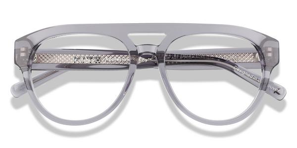 KITS Palmer Alpha - Transparent Light Grey, Acetate, Aviator frame