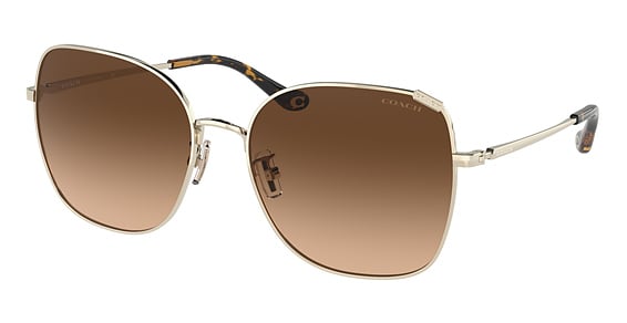 COACH HC7133 C7997 - Shiny Light Gold, Metal, Round frame