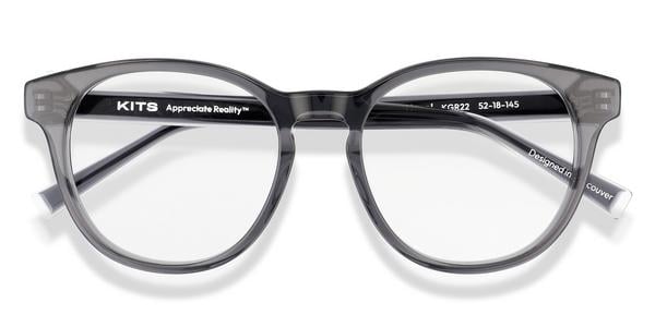 KITS Hazel - Translucent Charcoal, Acetate, Round frame