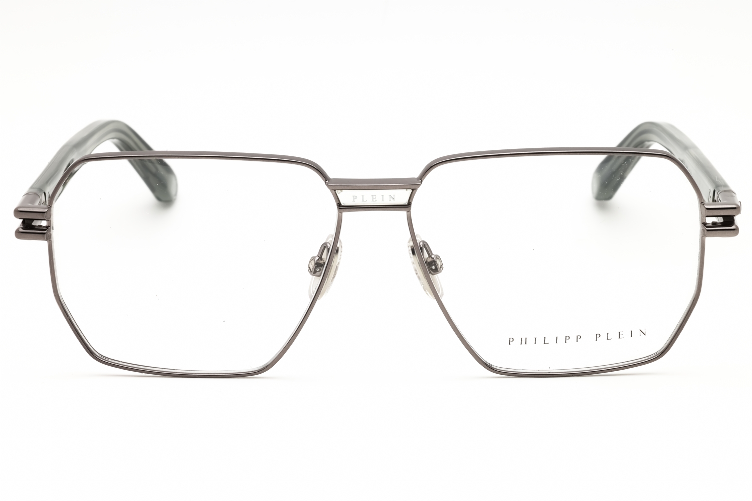 Philipp Plein VPP114M - Shiny Gunmetal, Metal, Oval frame