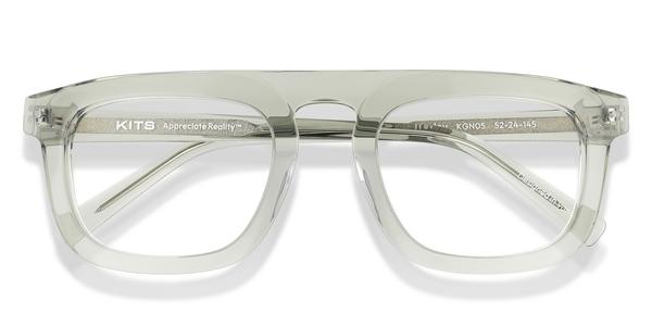 KITS Wesley - Translucent Light Green, Acetate, Flat-Top frame