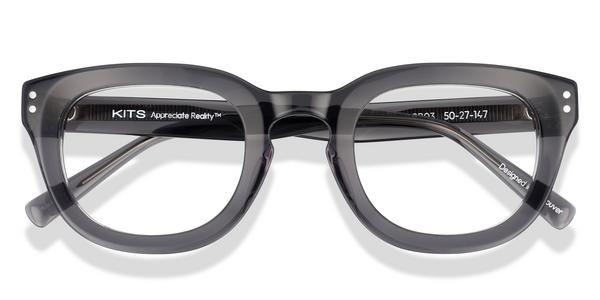 KITS Big Simon - Grey /  Silver, Acetate, D Frame frame