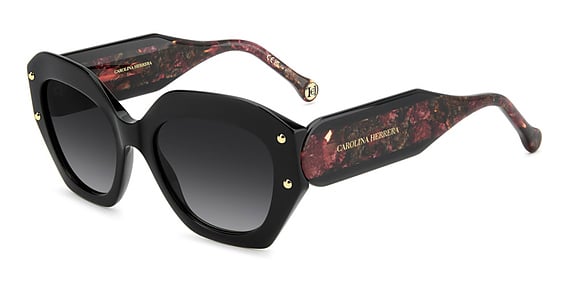 Carolina Herrera HER 0365/S - Eed9o Rd Hvn Blk, Acetate, Rectangle frame