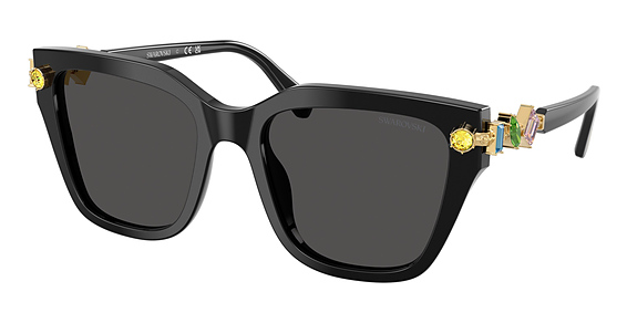 Swarovski SK6041F - Black, Plastic, Rectangle frame