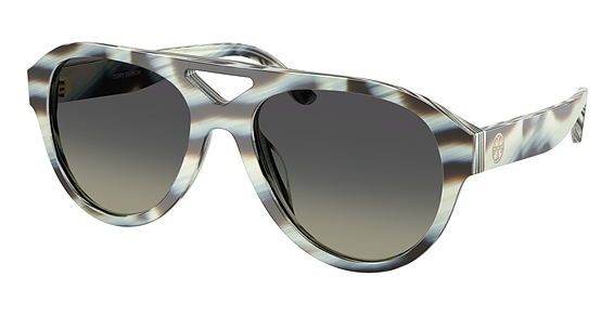 Tory Burch TY7233U - Blue Ivory Horn, Plastic, Oval frame