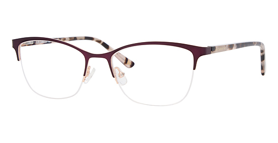 Liz Claiborne L 697 - Matt Plum, Stainless Steel, Rectangle frame
