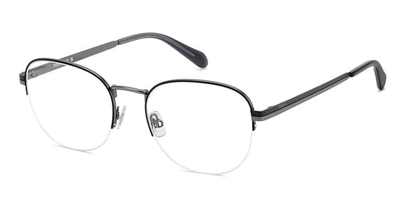 Fossil FOS 7184/G - Matte Black, Metal, Round frame