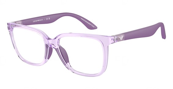 EMPORIO ARMANI KIDS EK3006F - Shiny Transparent Purple, Acetate, Oval frame