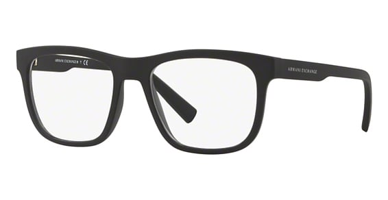 Armani Exchange AX3050F - Matte Black, Acetate, Round frame