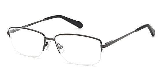 Fossil FOS 7137 - Matte Dark Ruthenium, Stainless Steel, Rectangle frame