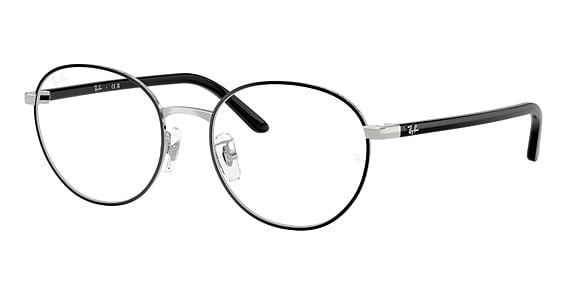 Ray-Ban RX6538D - Black On Silver, Metal, Round frame