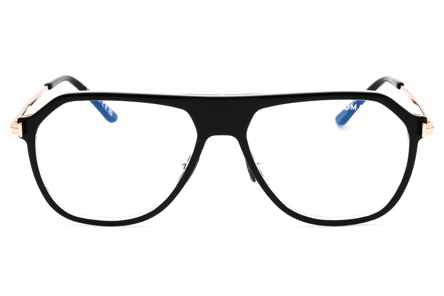Tom Ford FT5943-B - Black/crystal/clear, Acetate, Oval frame