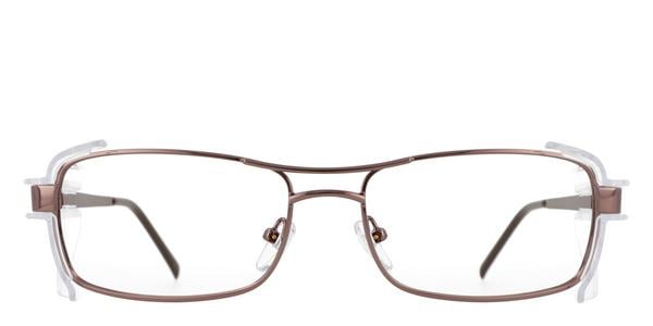 ArmouRx 7012 Safety Glasses - Brown, Metal, Rectangle frame