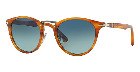 Persol PO3108S - Striped Brown, Plastic, Round frame