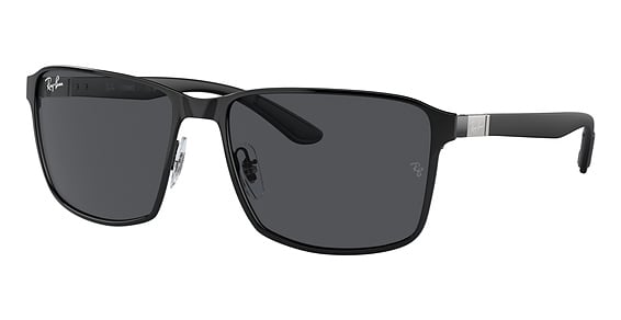 Ray-Ban RB3721 - Matte Black On Black, Metal, Rectangle frame