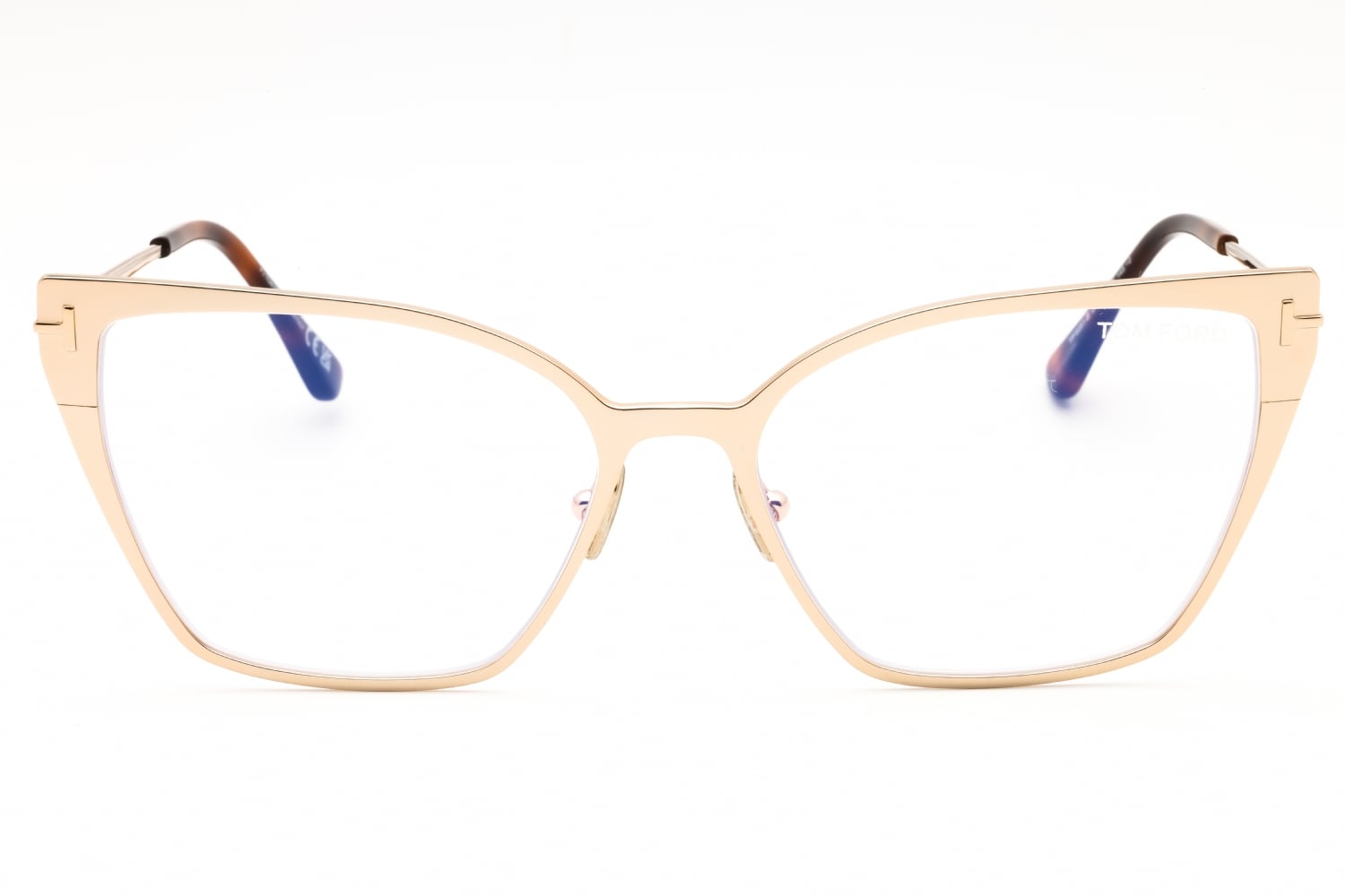 Tom Ford FT6051-B - Shiny Rose Gold/clear, Metal, Cat Eye frame