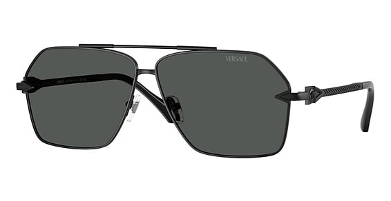 Versace VE2284 - Matte Black, Metal, Aviator frame