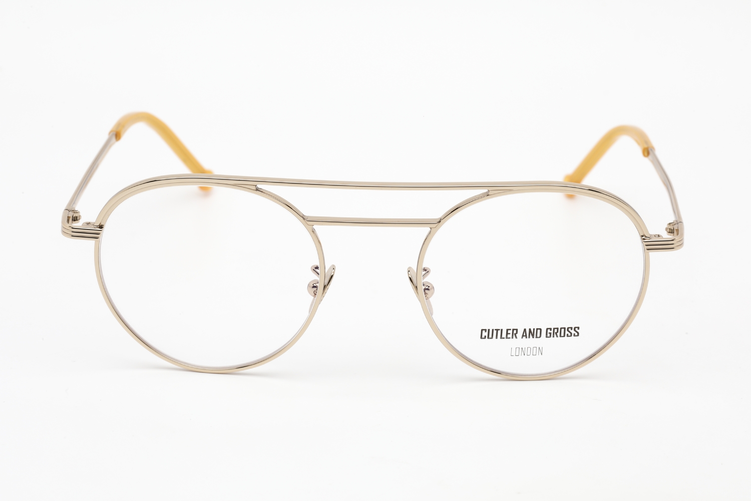 Cutler and Gross CG1269 - Silver/yellow/metallic, Metal, Round frame