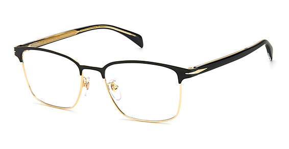 David Beckham DB 1059/F/US - Matte Black Gold, Metal, Rectangle frame