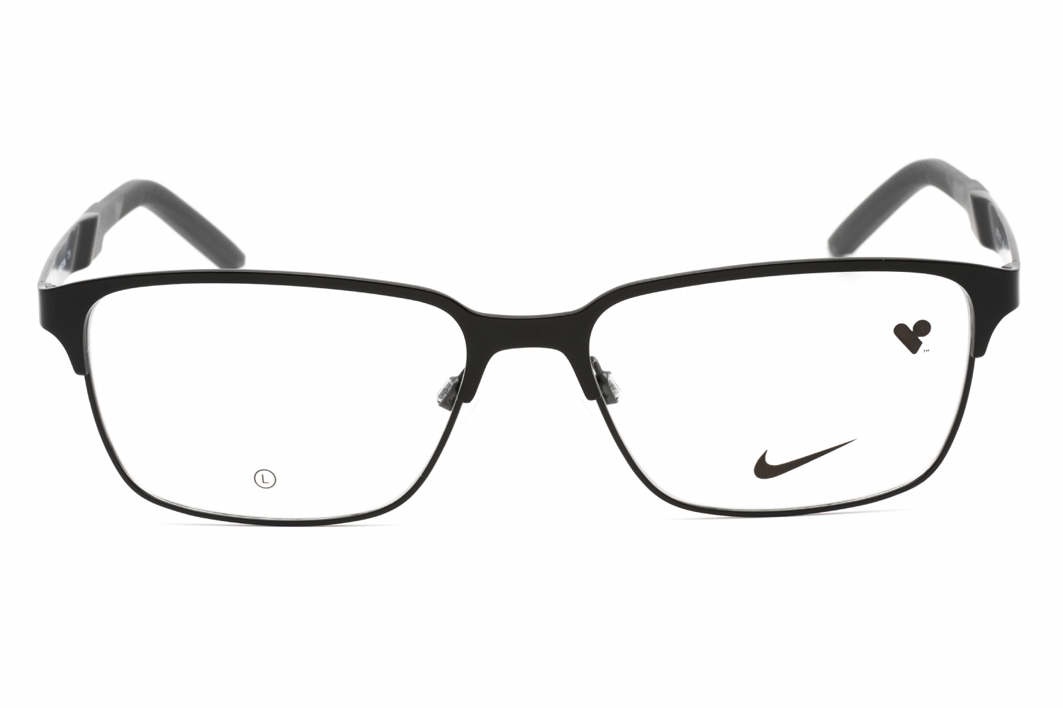 Nike NIKE 8213 - Satin Black/dark Grey, Metal, Rectangle frame
