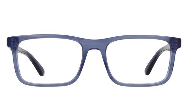 Emporio Armani EA3227 - Shiny Blue/Top Smoke, Acetate, Rectangle frame