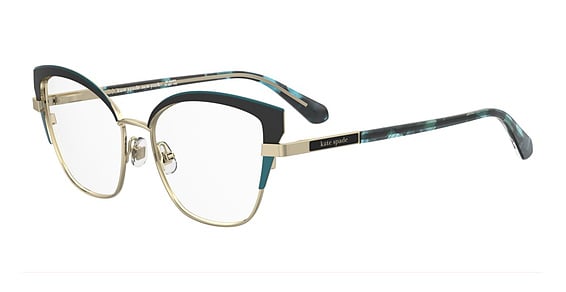 Kate Spade KS Jailyn 2/G - Black Teal, Stainless Steel, Cat Eye frame