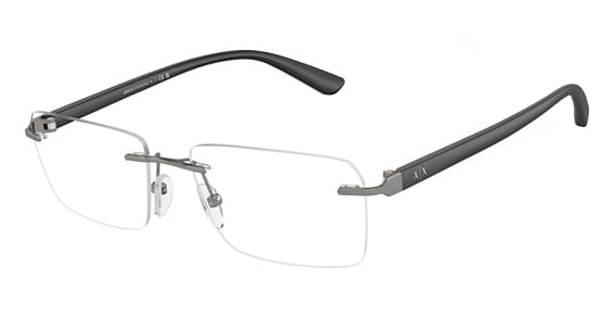 Armani Exchange AX1064 - Matte Gunmetal, Metal, Rectangle frame
