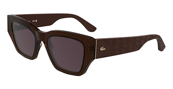Lacoste L6053S N - Dark Brown, Plastic, Oval frame