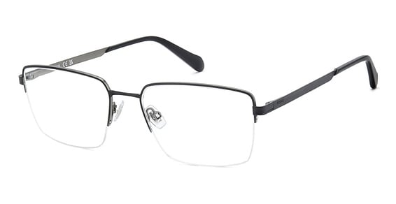 Fossil FOS 7208/G/US - Matte Black Ruthenium, Metal, Rectangle frame